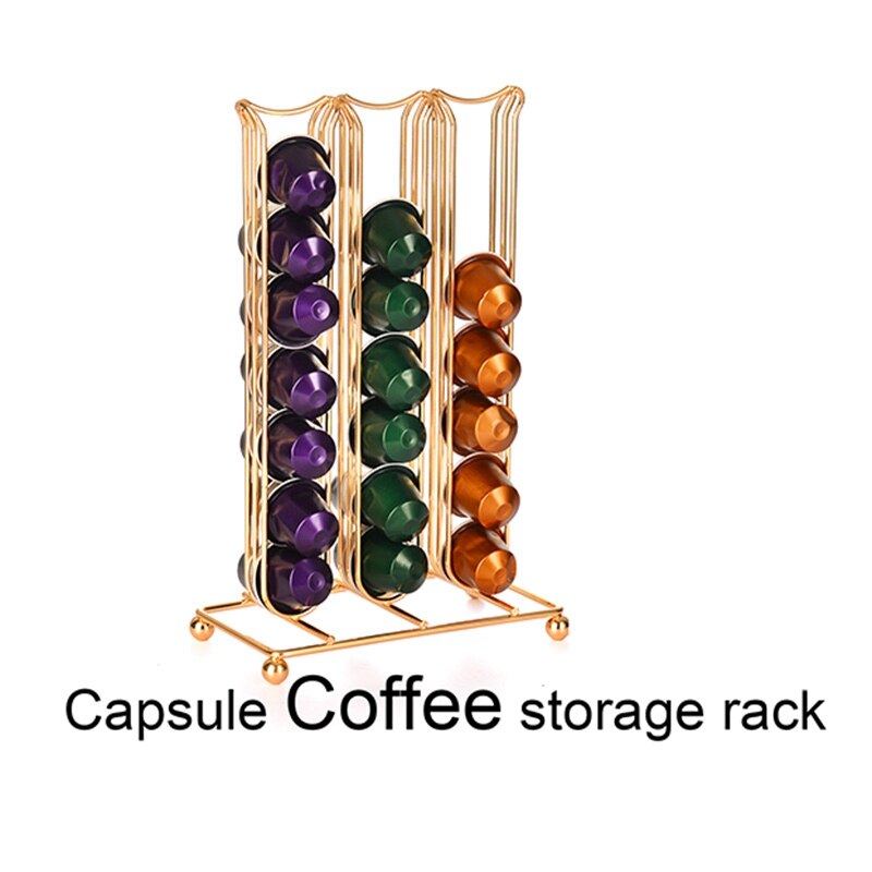 42 kopper til nespresso kaffepuder roterende rack kaffekapselstativ organisation holder kapsler opbevaringshylde