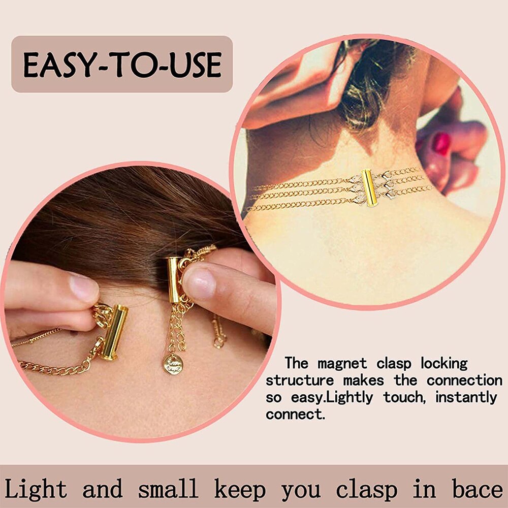 Gelaagde Ketting Spacer Sluiting, Magnetische Slide Sluiting Slot Ketting Connector Multi Strengen Schuif Tube Sluitingen