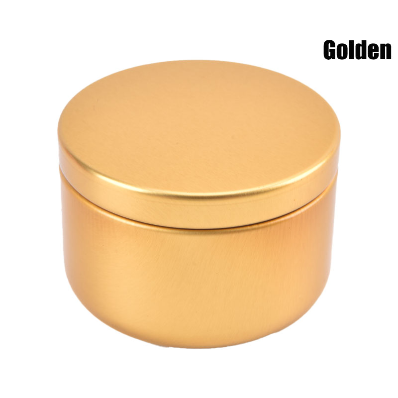 1Pc Kaars Tin Reizen Blikken Ronde Metalen Blikken Kaars Containers Kaars Potten: golden