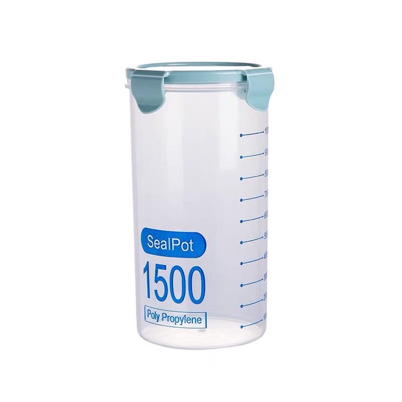 600-1500 ml keukenvoedselopslagdozen, plastic bewaardozen, plastic vershouddozen, bewaarflessen