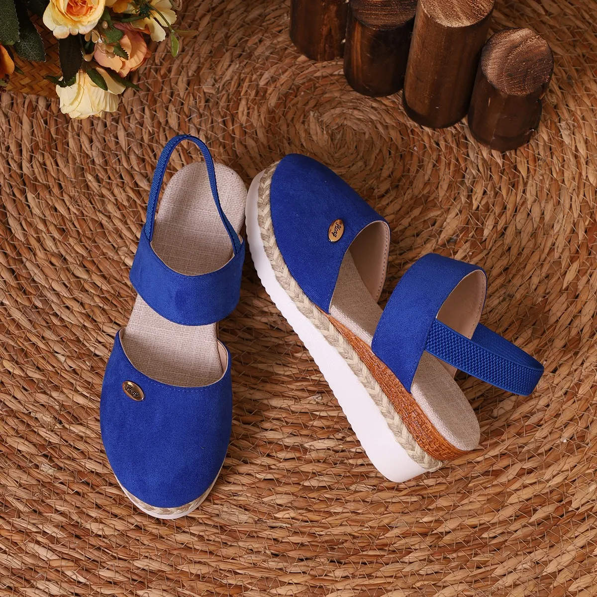 Sandales à l'offre elles compensées pour femmes, chaussures de gladiateur, Espadrilles à plateforme, Fermées, Été