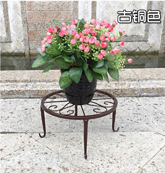 European Simple Wrought Iron Stool Flower Stand Balcony Living Room Bedroom Room Restaurant Showroom Potted Shelf Pot Rack: 24x13cm  J
