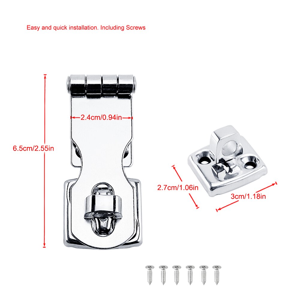 Boat Swivel Hasp Portable Heavy Duty Rotary Safe Cabin Deck Latch Sea Boats Lock Tools with 6 Screws