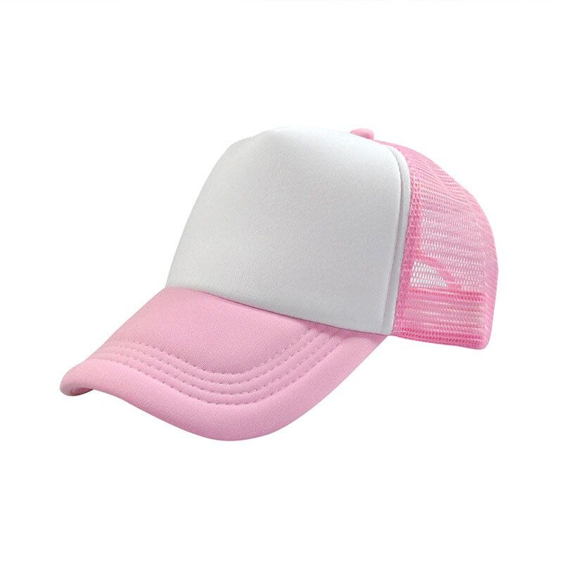 Multiuso esportes ao ar livre protetor solar tênis malha boné feminino masculino sombrinha ajustável respirável equitação chapéus: PINK WHITE