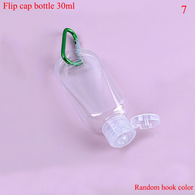 30/50ml Portable Heart Shape Empty Hand Sanitizer Bottle With Key Ring Hook travel Refillable empty Bottle Alcohol Containers: 7