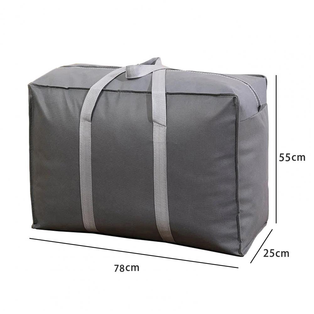 Quilt Storage Bag Large Capacity Folding Smooth Zipper Widen Handle Clothes Storage Pouch Oblong Shape Blanket Storage Bag