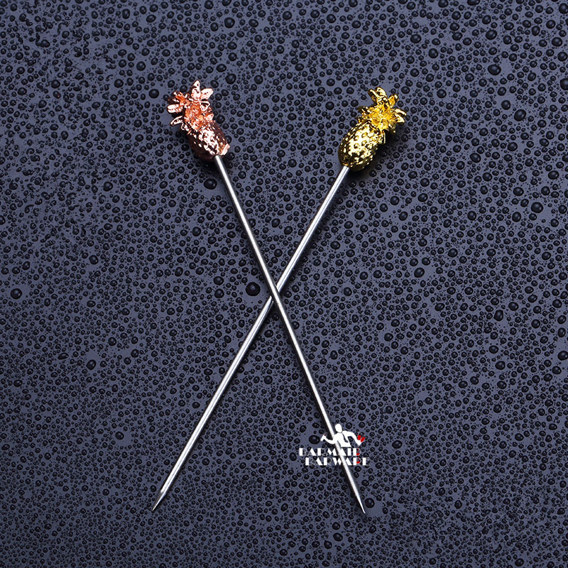 Varillas de agitación para bebidas, palitos de acero inoxidable para cóctel, fruta, Length-11.5cm, accesorio para , 10 Uds.