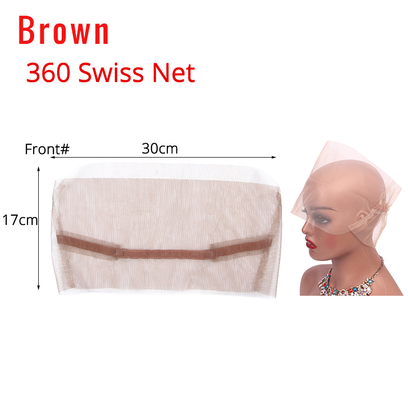 Nunify 1 Stks/partij Goedkope Hd Kant Voor Pruik Maken Diy Pruik Maken Accessoires Haar Tools Zwitserse Kant Haar Netto 4pcs Houten Pruik Naald: brown 360