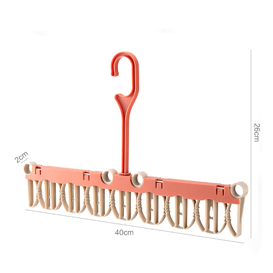 Foldable Clothes Drying Rack Laundry Hanging Rack Indoor Outdoor Clothes Socks Underwear Hanger with Clips: A-orange