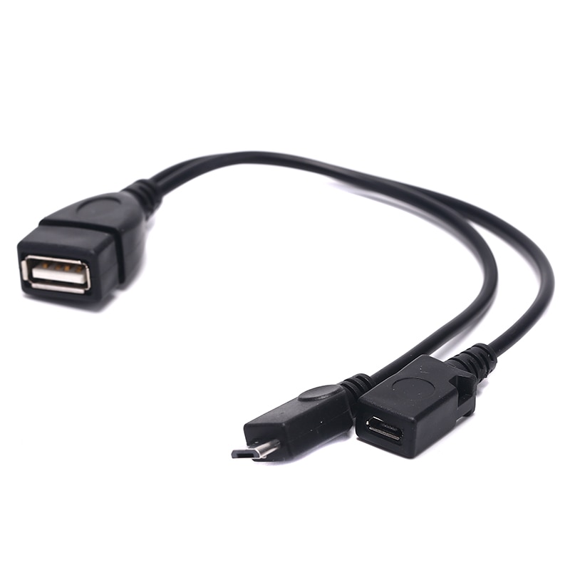2 in 1 otg micro usb host power y splitter usb adapter naar micro 5 pin mannelijke vrouwelijke kabel