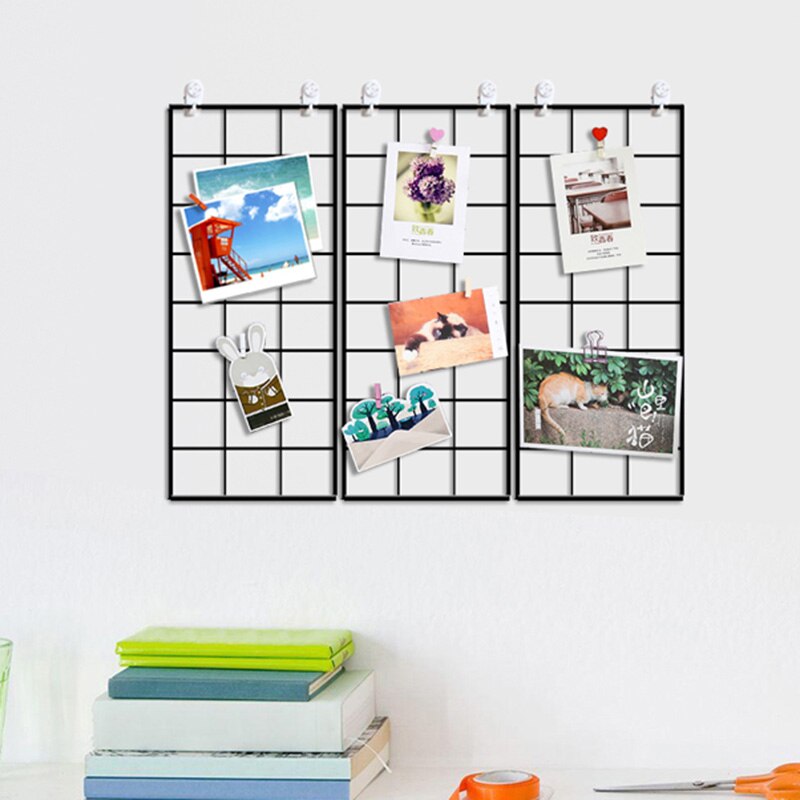 Grille Photo mur métal fil panneau maille panneau suspendus Art affichage décor fer support cadres photos cintre mur stockage organisateur