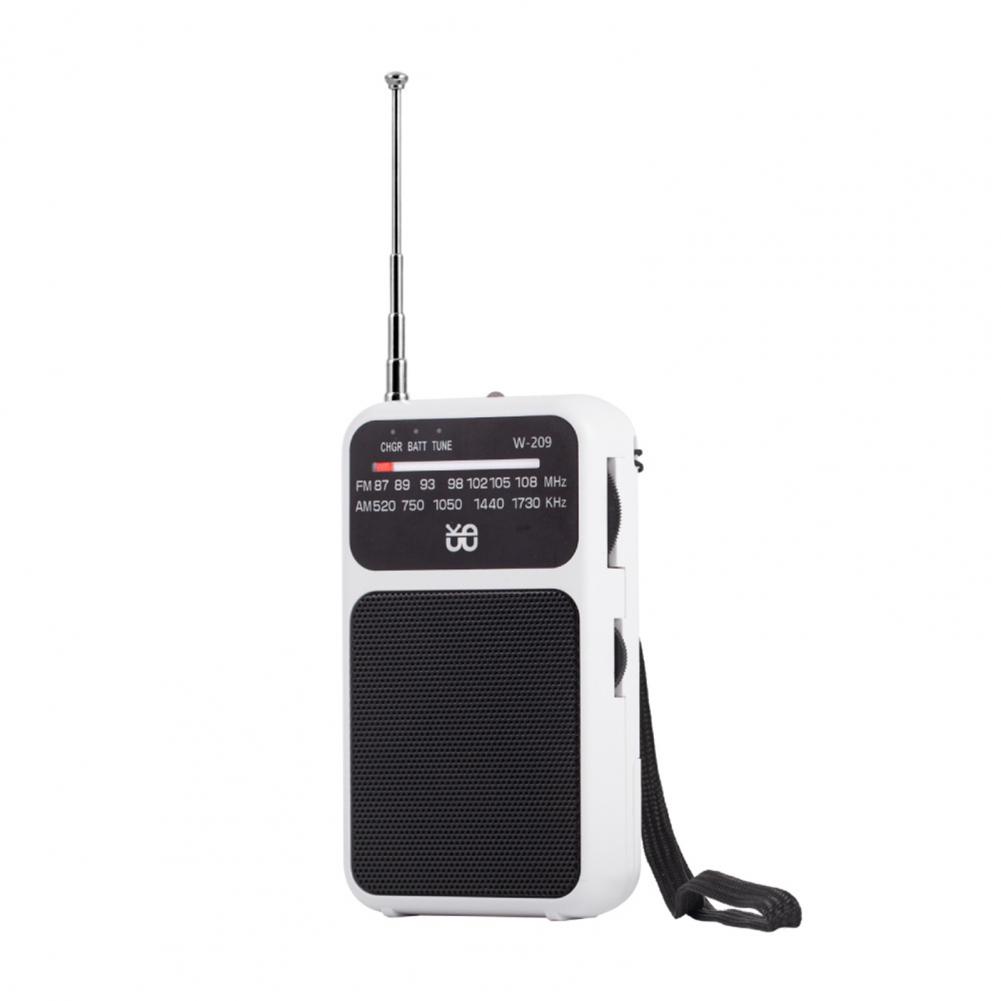 Mini Portable Radio with LED Flashlight Stereo Radio Emergency Portable Audio AM/FM Small Radio: green