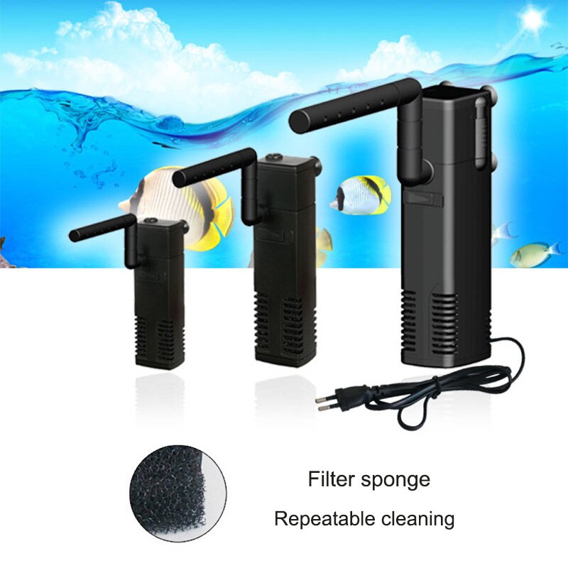 Aquarium Internal Fish Turtle Tank Filter Pump Submersible Reptile Frog Low Level Water NIN668