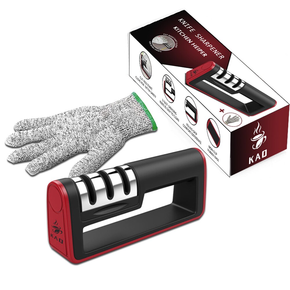 KNIFE SHARPENER Heavy Duty Ceramic Tungsten Diamond 3 IN 1