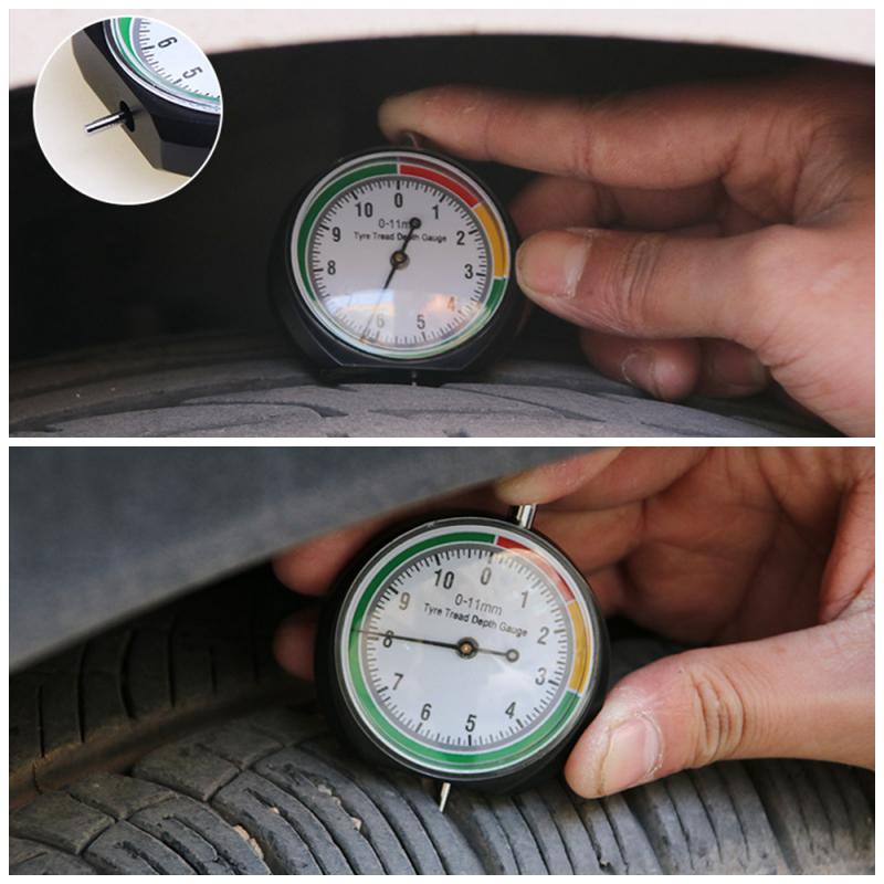 Car Tyre Tire Tread Depth Gauge Meter Measurer Tool Caliper Thickness Gauges Tread Brake Pad Shoe Tire Monitoring System