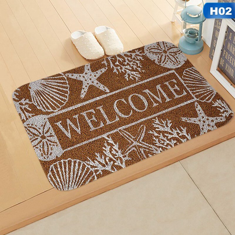 Tapis antidérapant rectangulaire 40 x 60cm welcome home pour chambre à coucher, tapis de sol d'entrée, motif tournesol, paillasson en flanelle
