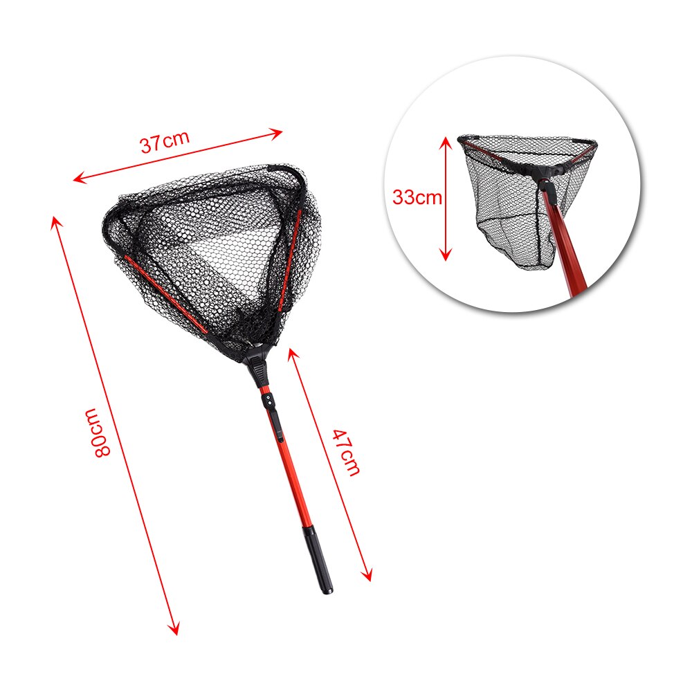 Aluminum Alloy 80cm Retractable Fishing Net Telescoping Foldable Landing Net Pole Folding Landing Net For Fly Fishing