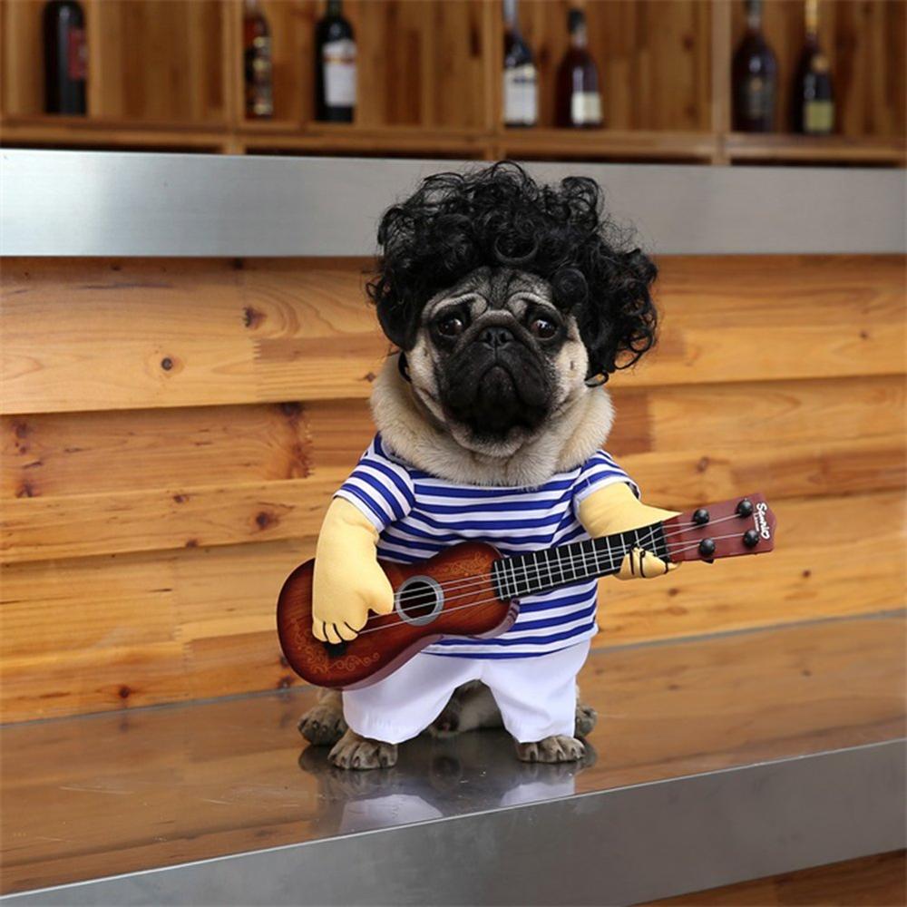 Disfraz de guitarra NACOCO para mascotas, disfraz de perro, guitarrista, jugador, Halloween, Navidad, Cosplay, , divertida ropa de gato