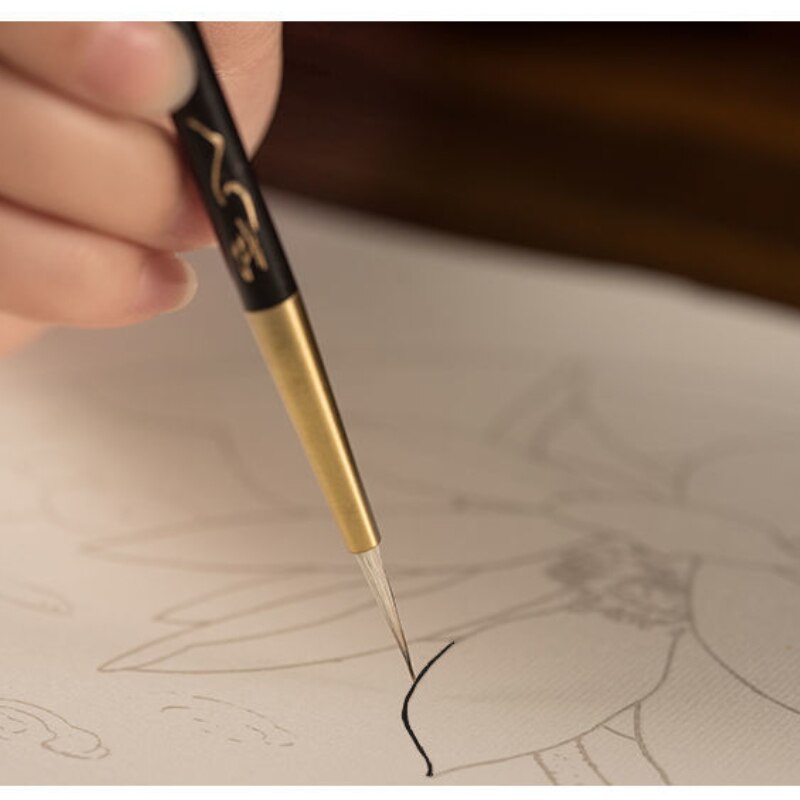 Chinese Calligraphy Brushes Pen Hook Line Calligraphy Thin Gold Body Brush Meticulous Painting Fine Art Line Drawing Calligraphy