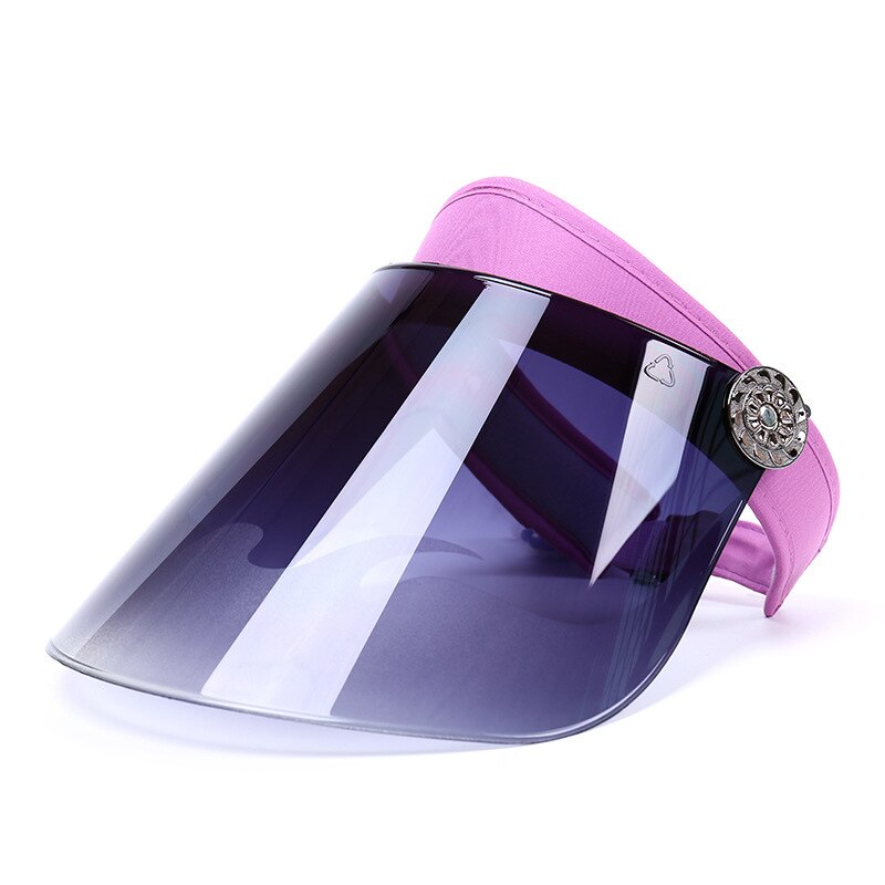 Fläckmask ansiktsmössa bakterier unisex plastvisir solhatt justerbar sportsolskydd utomhus sommarmössa  qp2: Lila