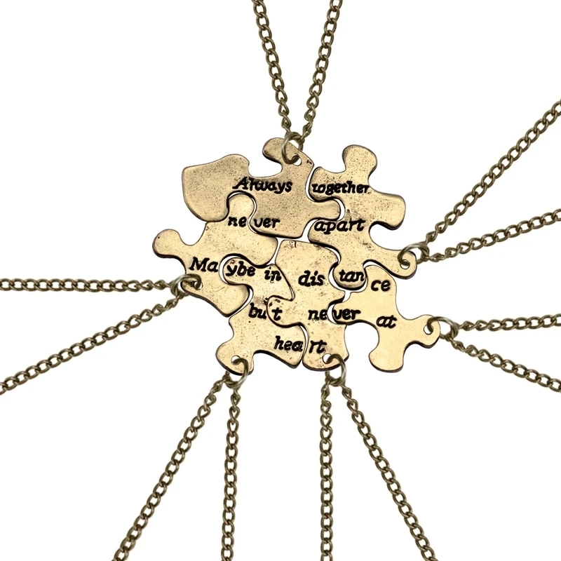 3/4/5/6/7/8/9/10 Stuks Beste Vriend Stiksels Ketting voor Mannen Vrouwen Studenten Bff Vriendschap Hanger Ster Ketting Choker Sieraden: Rose Goud Kleur