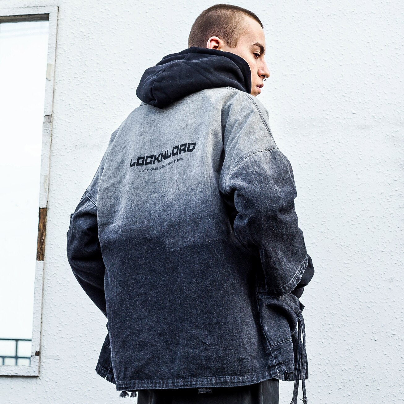 Men Japanese Streetwear Denim Samurai Cardigan Japan Tanjiro Kimono Jacket