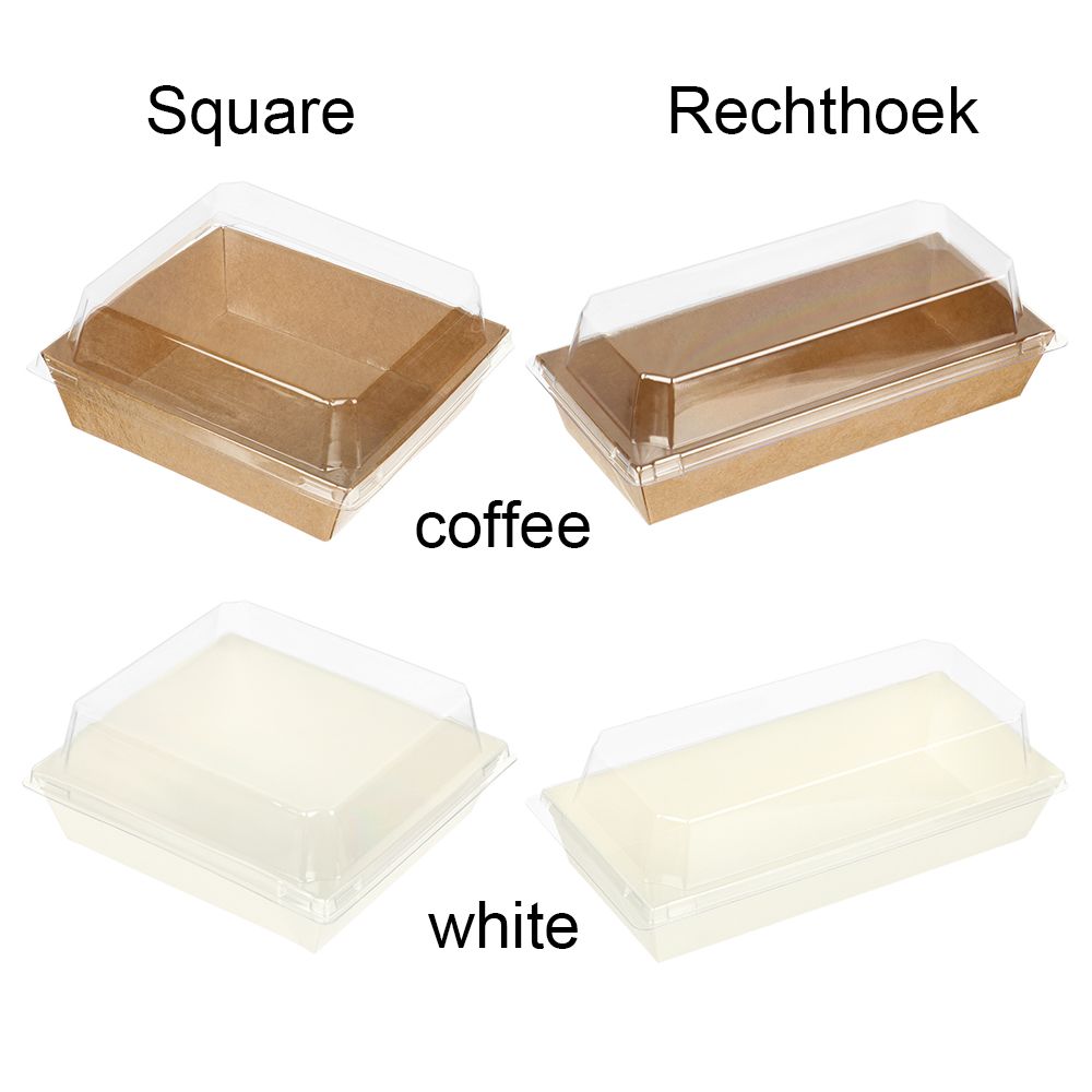 Rechthoek Cake Paper Box Packaging Cake Box Dessert Boxes Kraftpapier Doos Bakken Levert Geschenkdozen Wikkelen Dozen