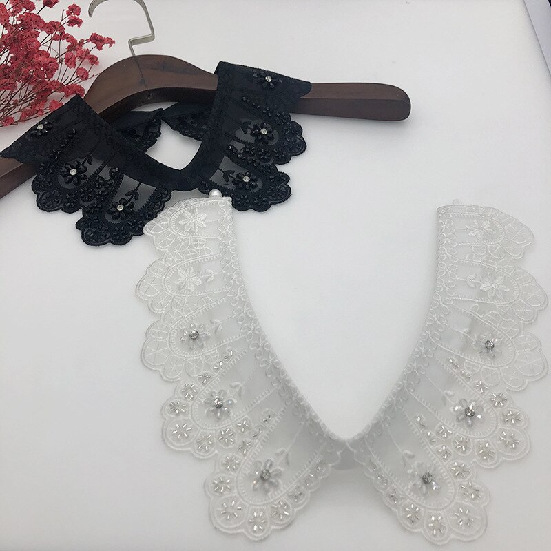 Women Detachable Collars Floral Detachable Collars Lapel Blouse Top Ladies Clothes Accessories Polyester Detachable Collars