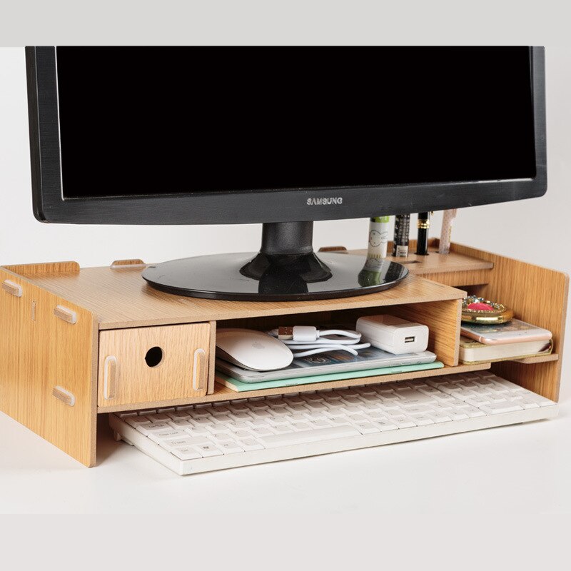 Display Computer Scherm Basis Verhogen Rack Creatieve Desktop Plaat Afwerking Opbergrek Tafel Smalle Computer Bureau: Oranje