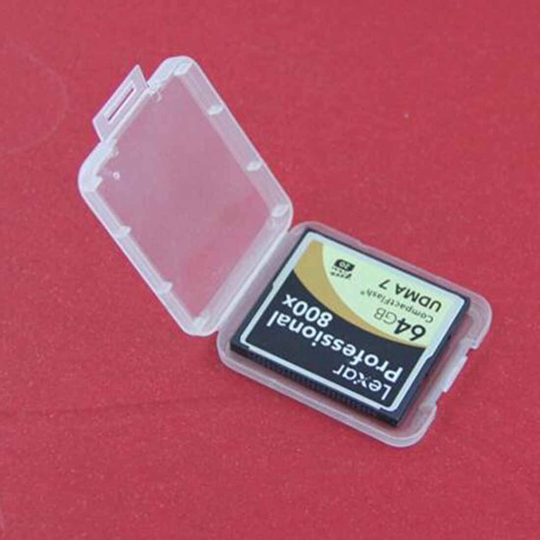Centechia transparante 10 stuks cf-kaartdoos, geheugenkaarthouder, compact flash-kaarthouder, transparante milieuvriendelijke plastic behuizing