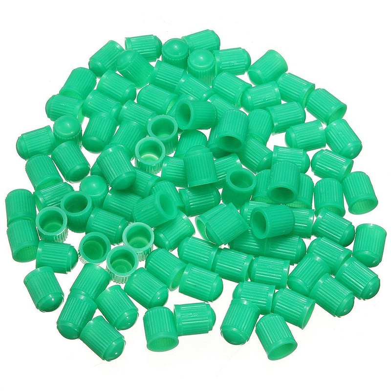 Tapas de válvula de rueda de plástico 100 Uds tapa para válvula cubierta para coche motocicleta verde