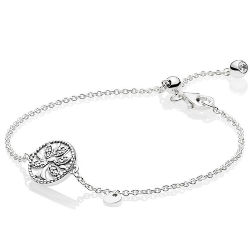 100% 925 Sterling Silver Tree Of Life Classic Tennis String Of Beads Sliding Adjust Bracelet Fit Charm Trendy Jewelry: 13