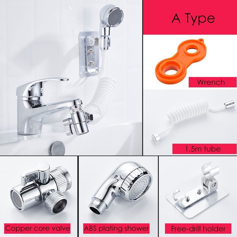 1 sæt badeværelse køkkenvask vandhane extender bruser universal dyse adapter omskiftelig ventil enhed vandhane til shower extender