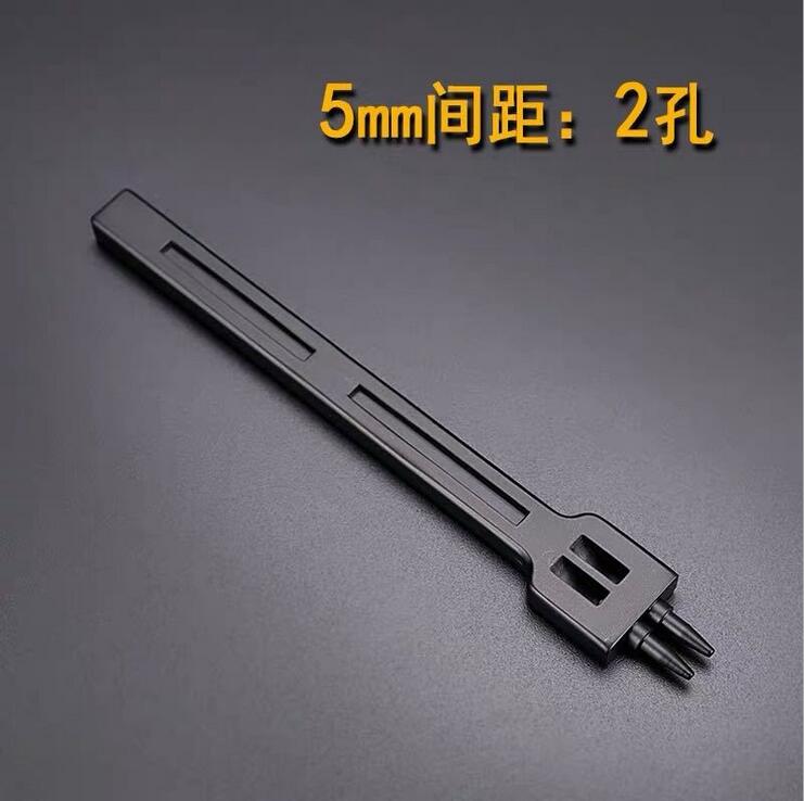 Advanced Leather Row Punch 3/4/5/6mm Spacing Hole Leather Bag Round Punching Electroplating Leather Carving Punchs Set: 5mm-2 punch