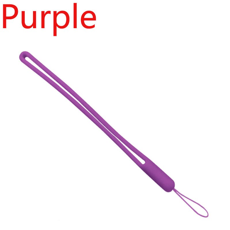 Korte Siliconen Mobiele Telefoon Lanyard Houder Telefoon Pols Bandjes Lanyards Sleutelhanger riem Id-kaart Gym USB Badge Koord Opknoping Touw: Purple