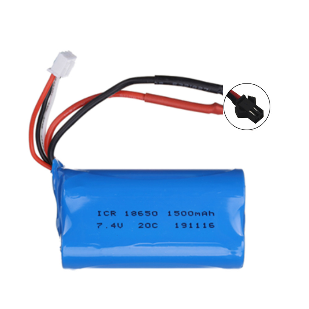 7,4 V 1500/2200/3000/ 3500 mAh JST/T/SM enchufe 18650 2S batería de iones de litio para Wltoys 12423 10428 12429 12401 12402A piezas de repuesto de coche teledirigido: Rosa