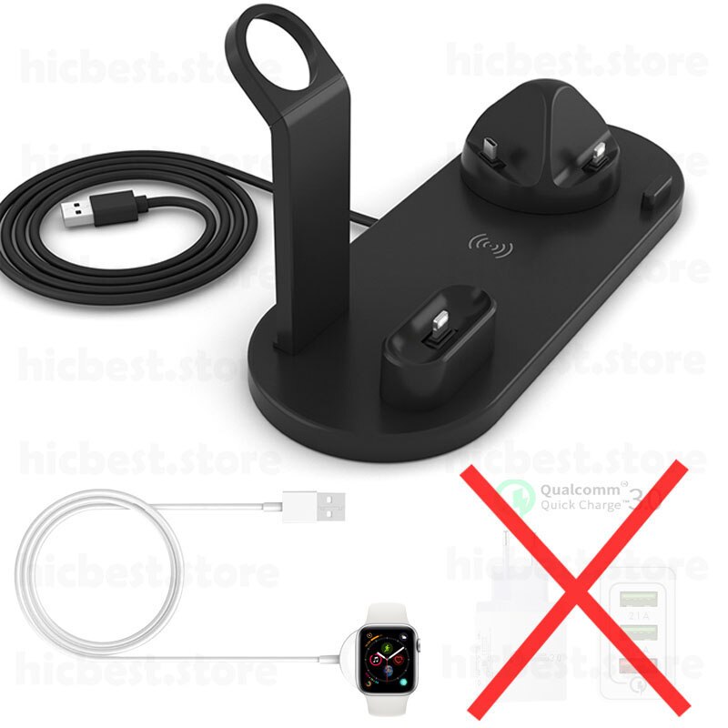 3 w 1 bezprzewodowa ładowarka indukcyjna stojak na iPhone X XS Max XR 8 Airpods Apple Watch 2 w 1 stacja dokująca stacja dokująca 3w1: Option 10