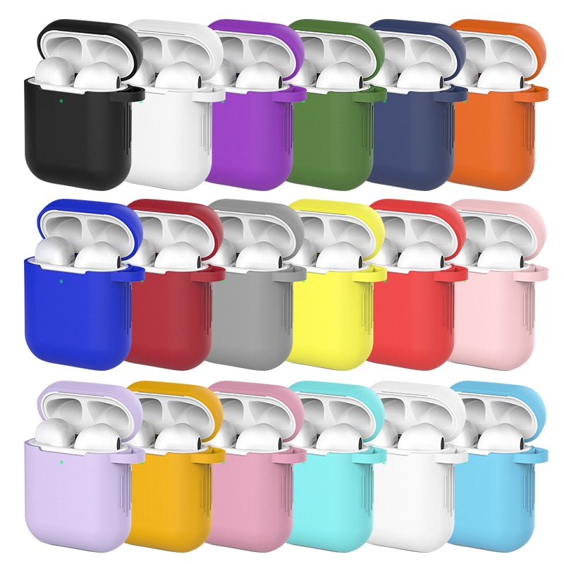 Silicone Earphone Case for Airpods Skin Sleeve Pouch Box Protector Wireless Headphone Protective Cover For Airpods 2/1 Air pods