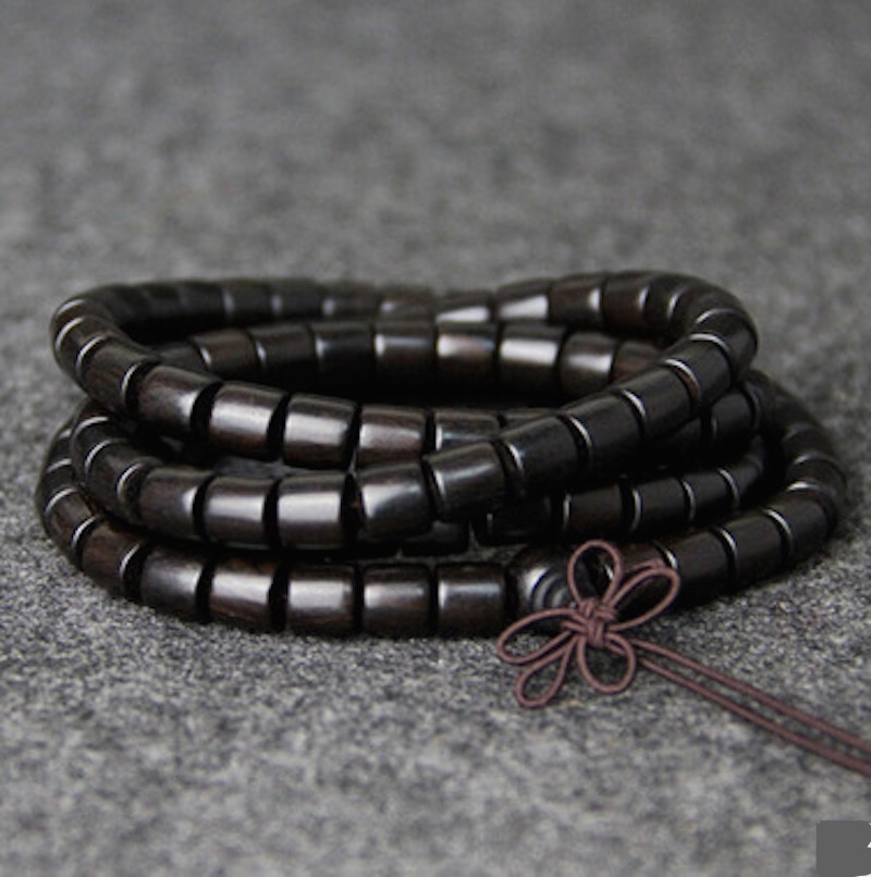 EBANO naturale Barile Perline Buddha Multistrato 108 Braccialetto di Perline Braccialetti di Fascino Nero per Le Donne E Gli Uomini Monili di Legno Zen