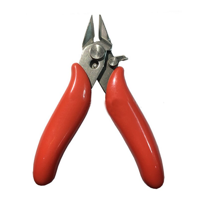 Antislip isolerende rubberen mini diagonale tang handgereedschap elektrische draad kabelknippers zijkniptang vlakke tang kniptang: Rood