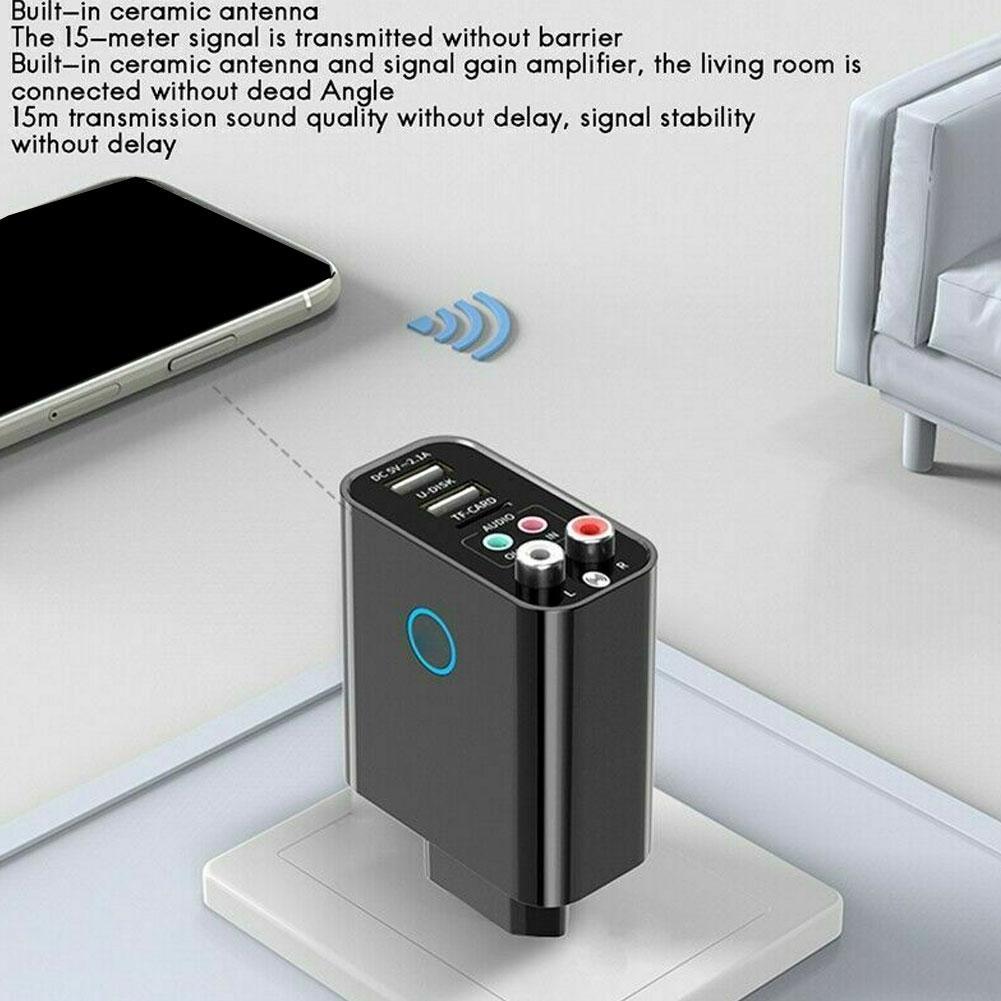 Receptor y transmisor Bluetooth V5.0 2 en 1, adaptador compatible con aplicación inteligente, adaptador de Audio, accesorios para auriculares