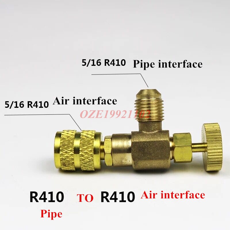 1pc r22-r22 r410-r410 r22-r410 r410-r22 kjøleladeadapter flytende tilsetningsventil til kjølevæske: R410-r410