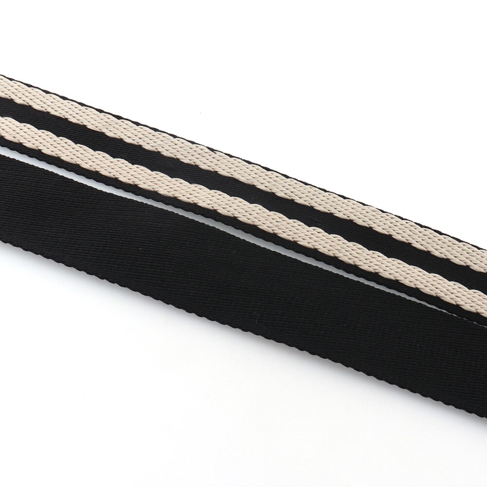 32Mm Breedte Wit En Zwart Kleur Polyester Katoenen Canvas Webbing Riem Kleding Lint Voor Diy Accessoires