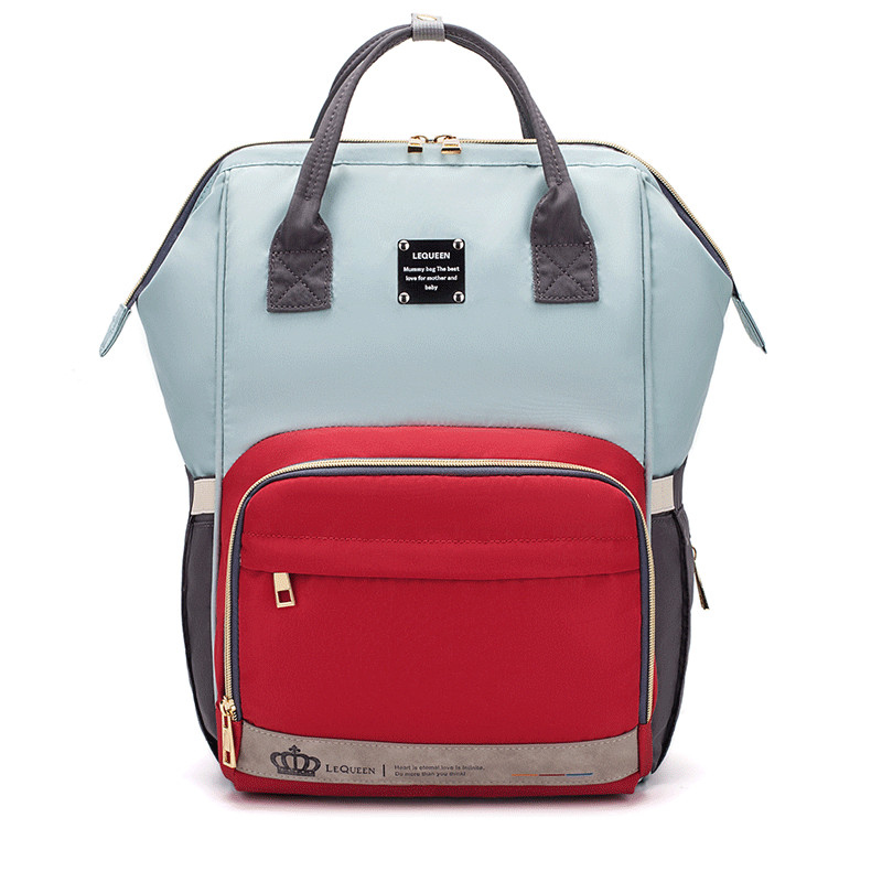 Lequeen Nappy Backpack Bag Mummy Large Capacity Bag Mom Baby Multi-function Waterproof Outdoor Travel Diaper Bags For Baby Care: Blue Red