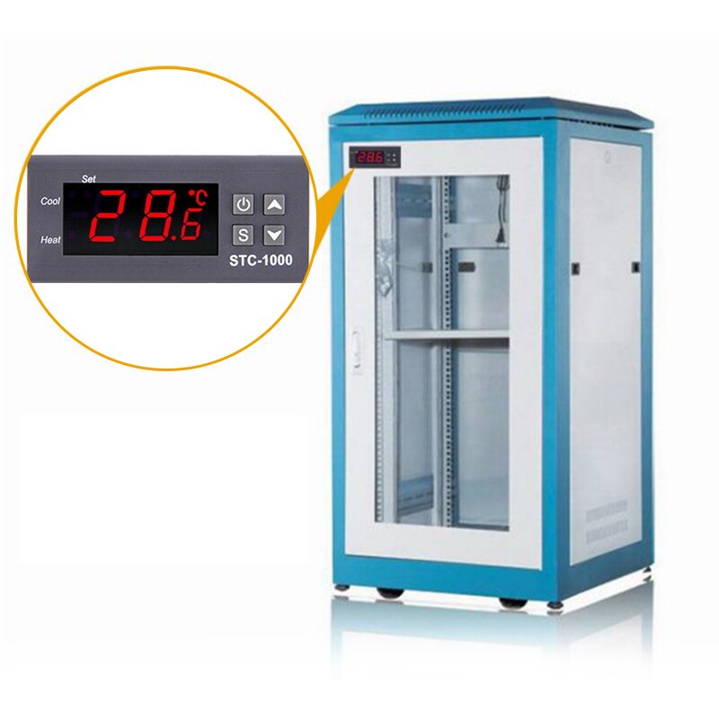 Termostato Digital LED para incubadora, instrumento de Control de temperatura, relé termorregulador, incubadora de calefacción para enfriamiento electrónico