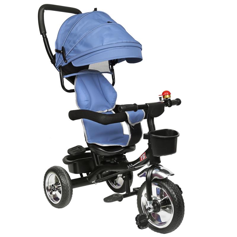 4 In 1 Infant Tricycle Folding Rotating Seat Baby Stroller Shock-absorbing 3 Wheel Bicycle Kids Bikes Stroller Baby Trolley: blue
