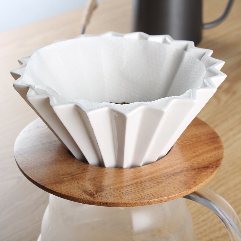 Ceramic Coffee Dripper 1-2Cups 1-4Cups Engine Style Coffee Drip Filter Cup Permanent Pour Over Coffee Maker