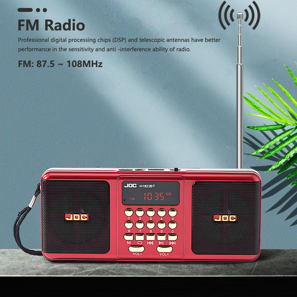 Przenośne radio stereofoniczne FM Głośnik bezprzewodowy Akumulator Obsługa karty TF Głośnik USB zgodny z Bluetooth z odbiornikiem FM