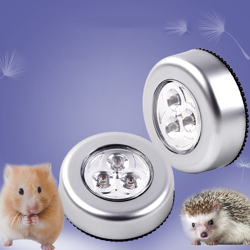Lámpara de iluminación para jaula de hámster, caja de cría de conejillos de indias con lámpara táctil de empuje con LED para mascotas pequeñas
