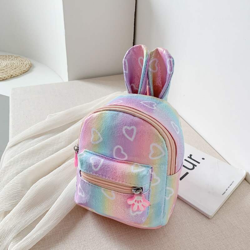 kids Girls backpack peach heart female bag female cartoon cute children rabbit Korean backpack student schoolbag: Rabbit pink xin